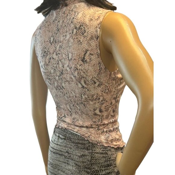 (6โ for $25) Candie's Mock Turtleneck Sleeveless Snake Print Top Size Small - Picture 4 of 5